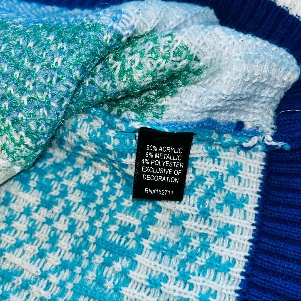 Men's Blue Dinosaur Holiday Sweater